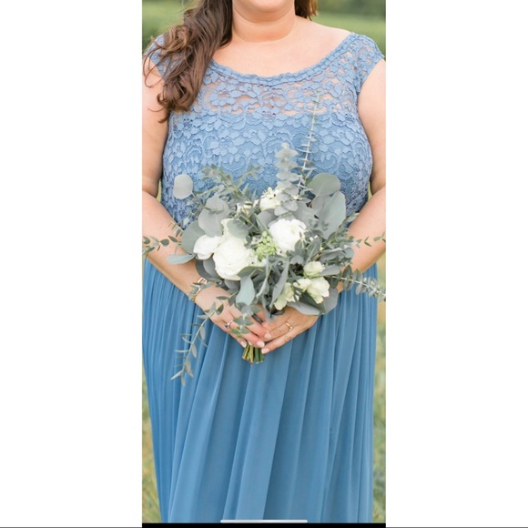 steel blue plus size bridesmaid dresses